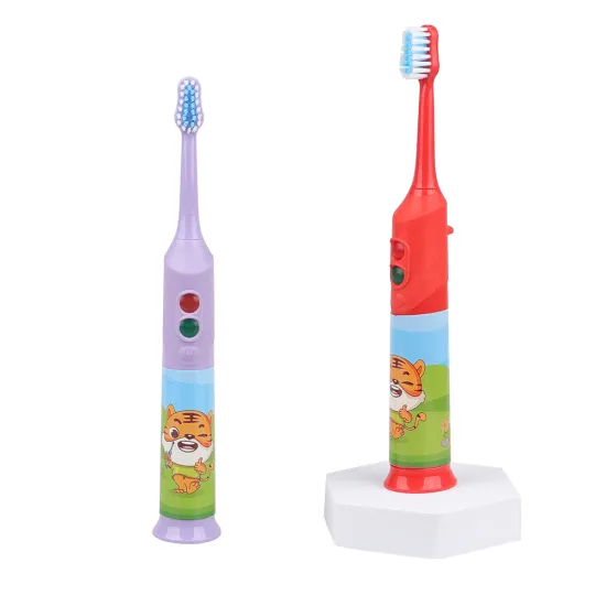 IPX7 Waterproof Cartoon Design Slim Handle Flashing Traffic Light Kids Toothbrush
