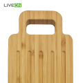 Placa de bambu com conjunto de faca de pão