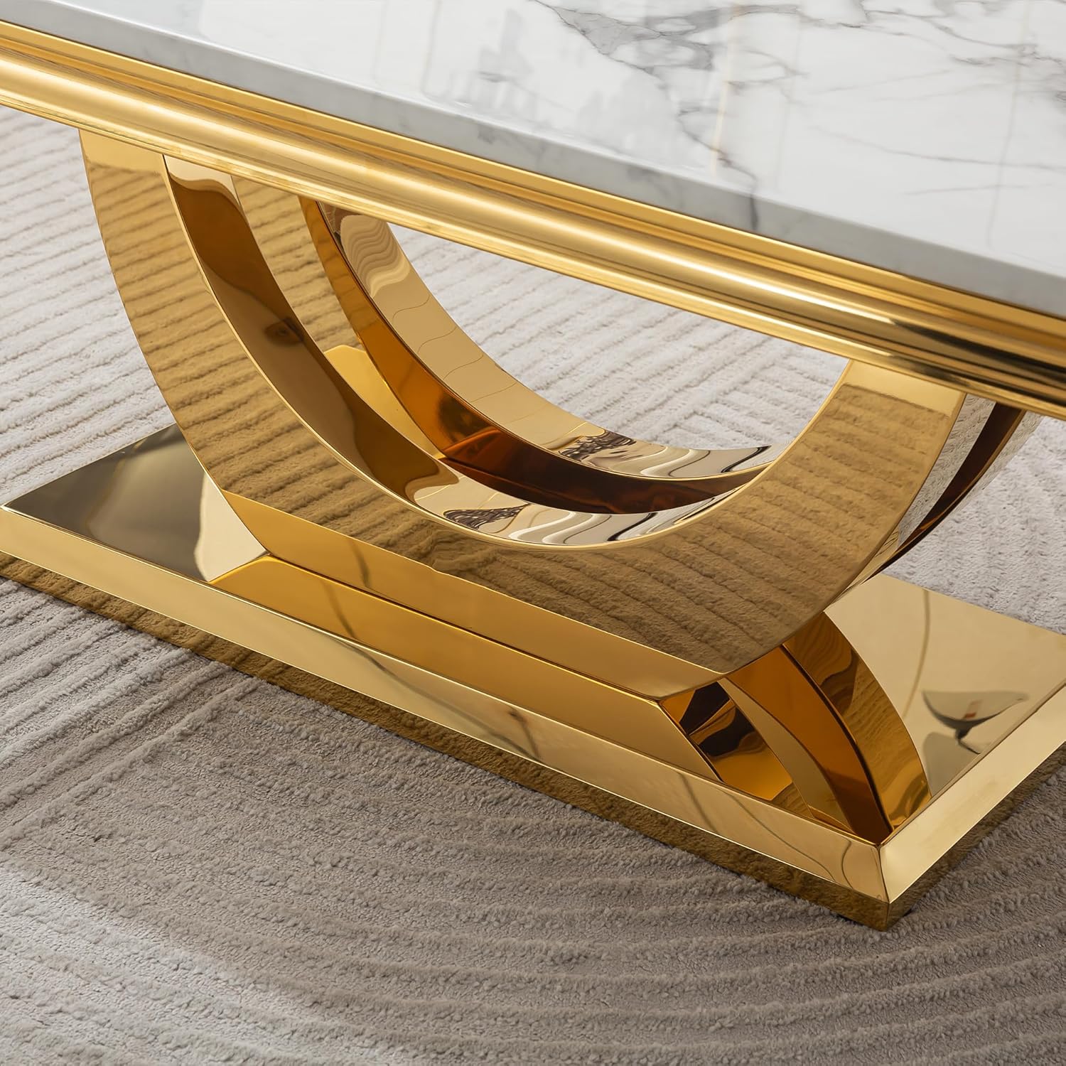 Stainless steel U shaped coffee table