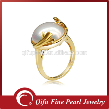Mabe Pearl Jewelry Set in 14K Yellow Gold