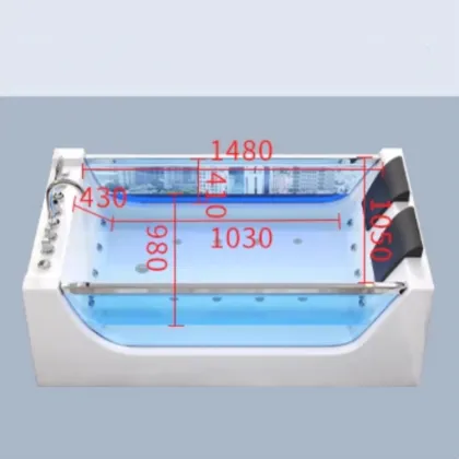 Modern Luxury Double Person White Acrylic Indoor Whirlpool Jacuzzi Tub