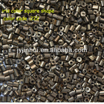 Fashion Jewelry Square glass Loose Beads and seed beads 222#