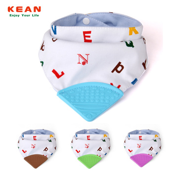 Natural cotton super cute pattern baby teething bib