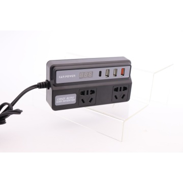 মাল্টি-পোর্ট এবং QC3.0 সহ 12V-24V থেকে 220V কার পাওয়ার ইনভার্টার