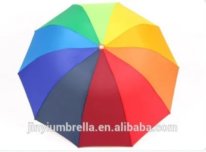 Brand new wind proof mordern long straight rainbow umbrella