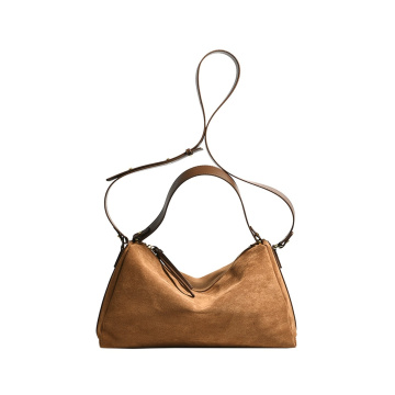 Women's brown leather crossbody bag