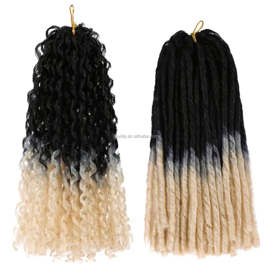 Cheap Price Ombre Goddess Locs Soft Crochet Hair Braids 14 Inch Faux Locs Straight Synthetic Crochet Hair