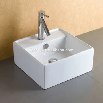 Square White Glazed Ceramic Washing Sink