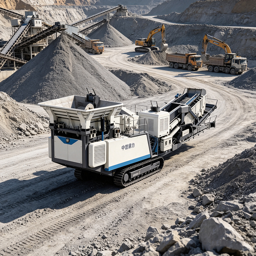 integrated modular mobile screening plant