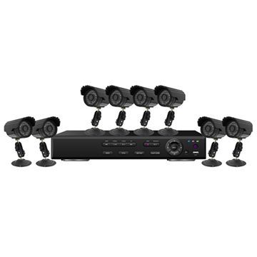 8CH DVR Kit with 2CH D1/6CH CIF, Alarm Interface, 8pcs 420TVL CMOS Camera