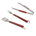 Conjunto de utensilios de parrilla de barbacoa de acero inoxidable de 3pcs