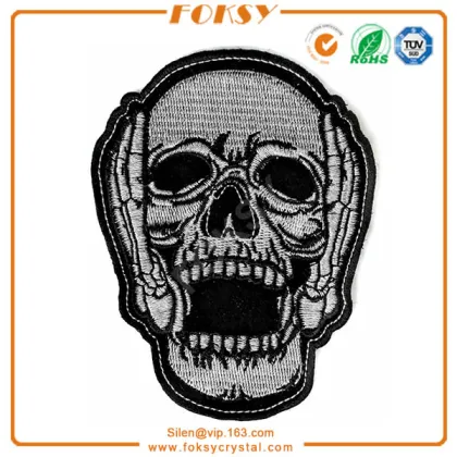 Roar Skull applique embroidery patches