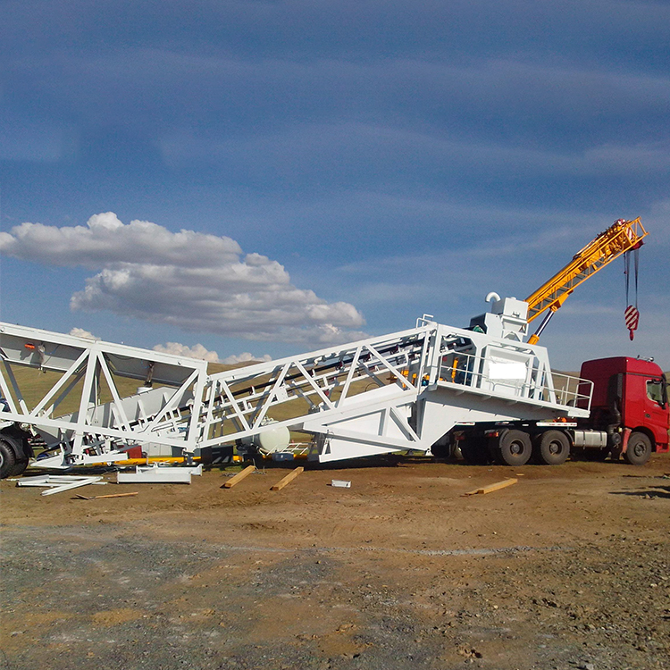 Low cost mobile ready mixed concrete batching plant