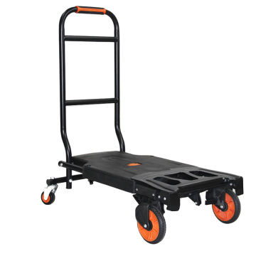 Outdoor Turnover Luggage Shopping Trolley: Multifunctional Folding Plastic Trailer with Heavy Duty Swivel Plate Casters