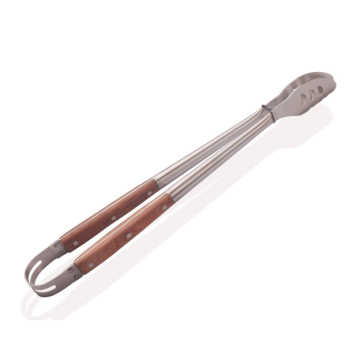 High Quality Rose Wood Handle BBQ Grill Tongs