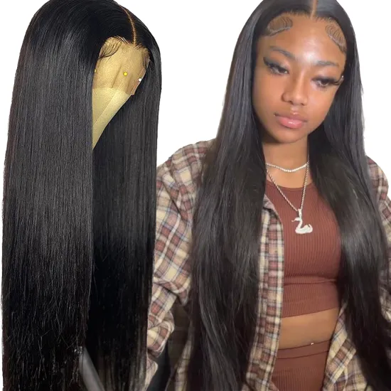 HF WIG Top Quality 40 Inch Full Lace Wig Raw Hair Preplucked Glueless Long Human Hair Lace Frontal Wigs In Stock For Women
