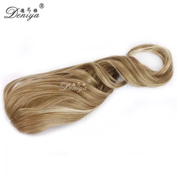 Grade 7A high quality long curly snap on claw clip ponytail hairpieces