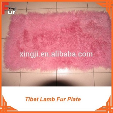dyed single color mongolian lamb fur plate