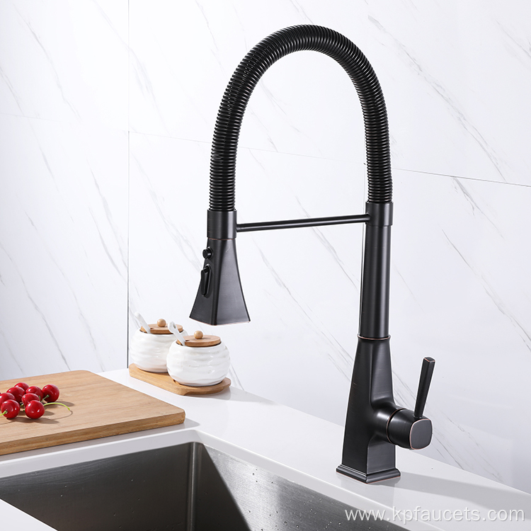 Black Kitchen Faucet Gooseneck Single Handle