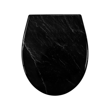 Duroplast Soft Close Toilet Seat in black-marble pattern