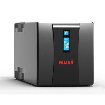 Portable 1200VA Offline UPS for Laptop, Power Backup with LCD Display and 12V Battery for Computers and CCTV Systems