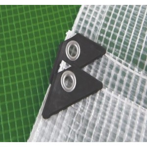 Green White color PE grid tarpaulin