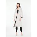 Three-quarter Sleeves Cardigan-style Woolen Coat