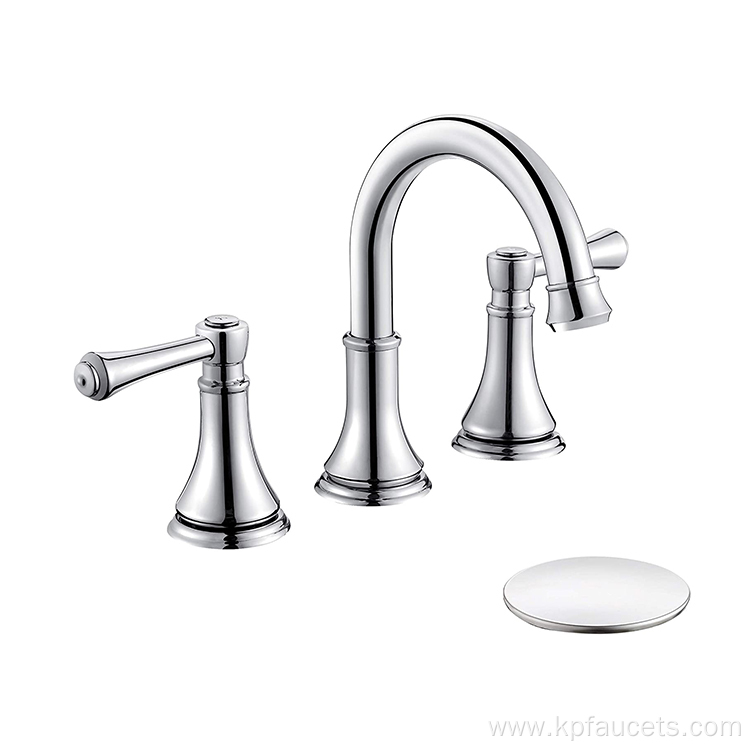 Deck Mount Chrome Mixer Widespread Bathroom Taps