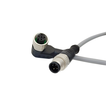 M12 Male to Right Angle Female Connection Cable