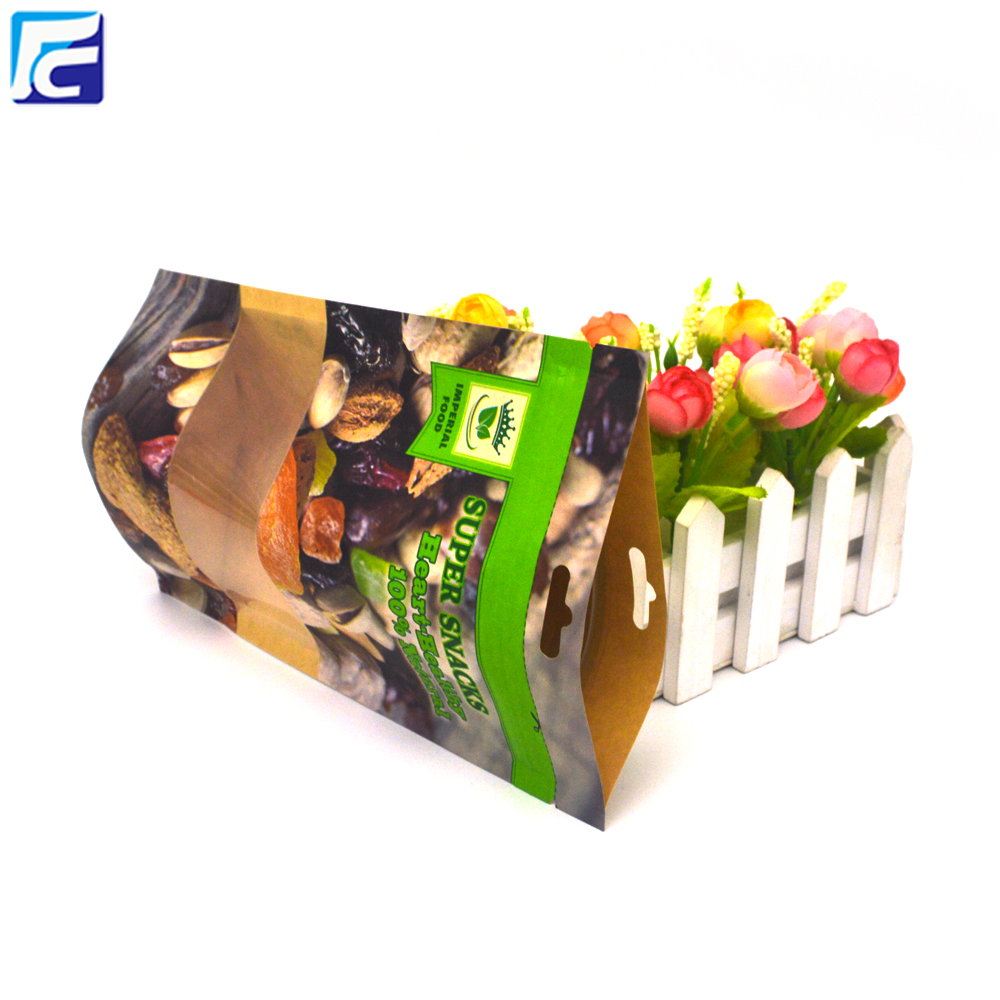 Kraft Paper Bag With Window Snack Food Packaging