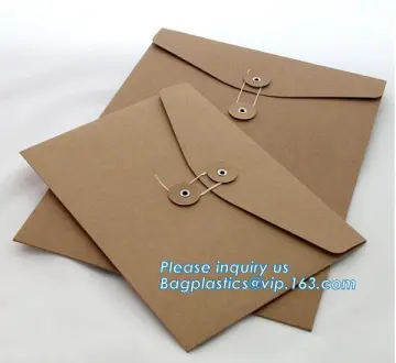 Handmade Paper Envelope, Packaging customize black cardboard paper envelope with logo, A4.A5.Brown Kraft Paper Envelop with stri