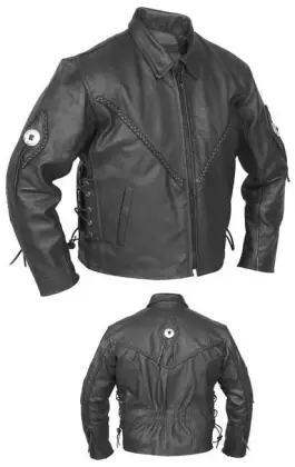Leather motorbike men jacket