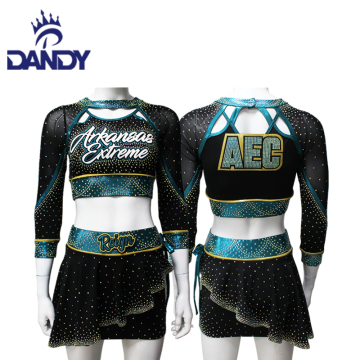 Girls sexy crop top cheer uniforms