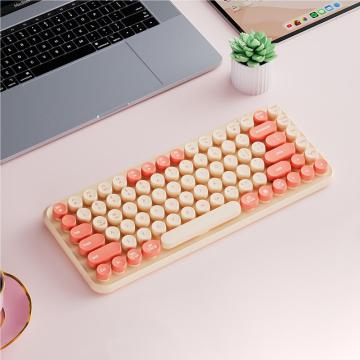 Convenient 2.4Ghz Wireless MIDI Ergonomic Keyboard with Punk Retro Keycaps - 85 Keys for Computer/Laptop