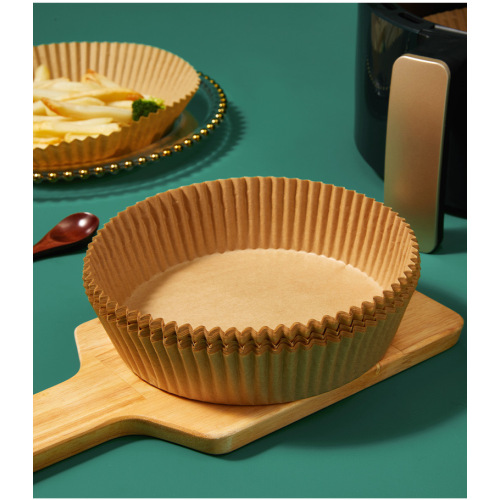 Nonstick Airfryer Liners Microwave Baking Paper Unperforated Round Brown Or White Air Fryer Paper Supplier