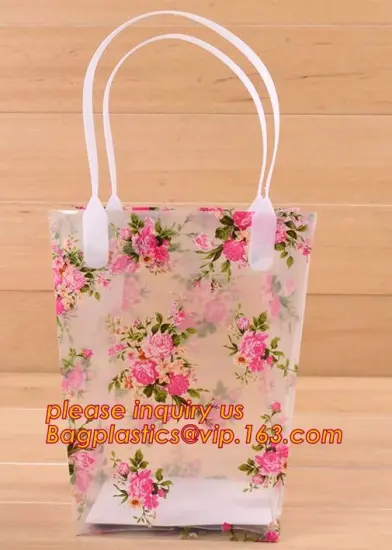 frosted PP gift bag, Transparent frosted PP gift bag, UV coating PP plastic gift bag