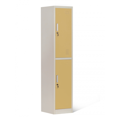 Yellow Steel Lockers Custom 2 Tier Steel Locker Cabinet for Office Supplier