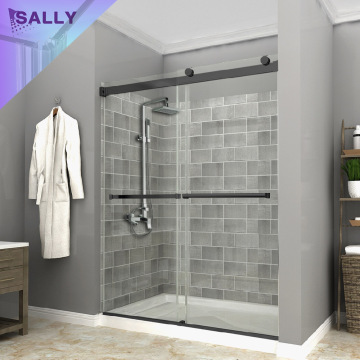 SALLY MattBlack Double Sliding Bypass 10mm Shower Doors