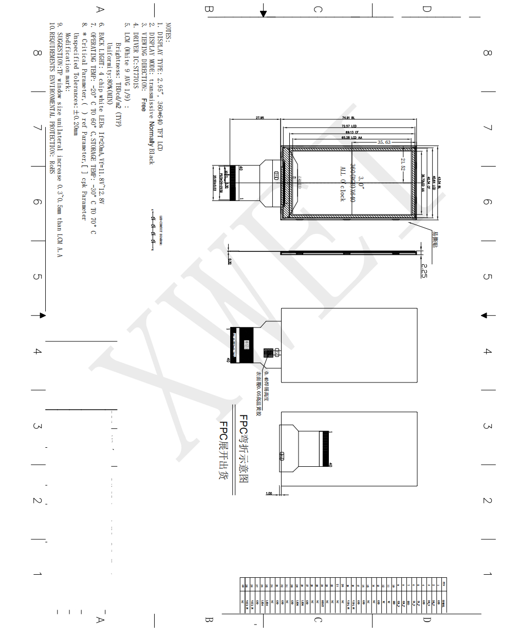 3.0 Inch TFT Display Screen