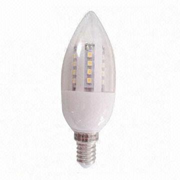 3W LED Candle Bulb with 100 to 240V DC Input Voltage, E14 Base, Hot Sale OEM Supplier SMD Epister