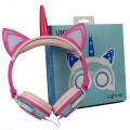 Unicorn Cat Ear Led Kids Headphone Kreatif
