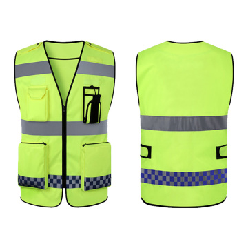 High Visibility Reflective Vest with Pockets - Security Jacket Construction Safety Work Wear