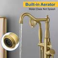 Gold Floor Mount Tub Faucet Filler with Handshower