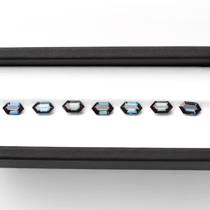 AAA Long Hexagon Cut Lab Created Alexandrite Gemstone