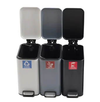 Durable stainless steel pedal trash can