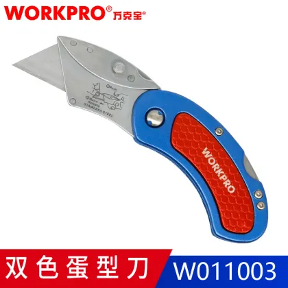WORKPRO Mini Knives Utility Knife Aluminum Handle Folding Knife with 10pc Extra Blades