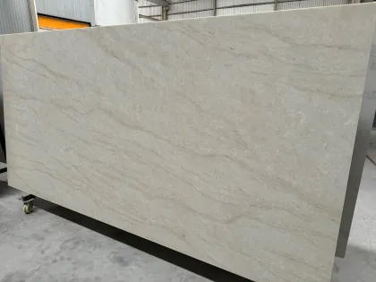 Modern Taj Mahal Quartz Slabs for Kitchen & Hotel Applications