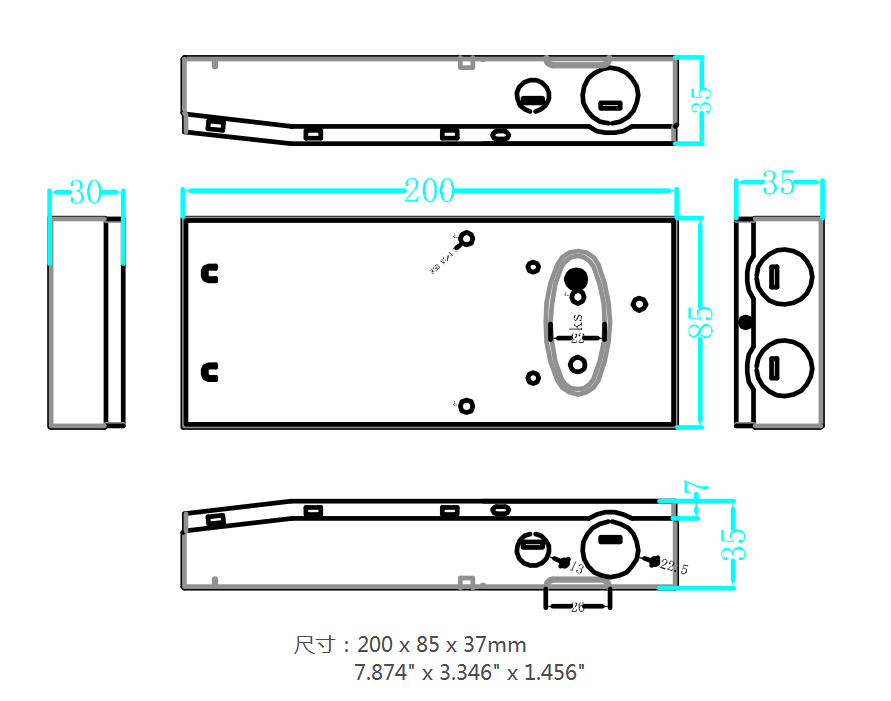 Iron Case Led Driver Dimmenion