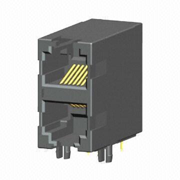 Unshielded RJ11 Telephone Connector, Through Hole Type, Side Entry, 2x1 Ports