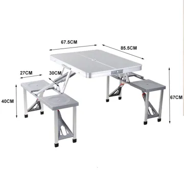 Alloy Stain Resistant Folding Picnic Tables for Outdoor Gardens and Camping
